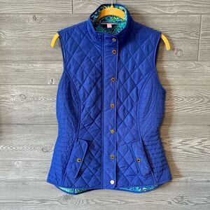 Lilly Pulitzer ladies blue‎ purple vest with flowered lining, small